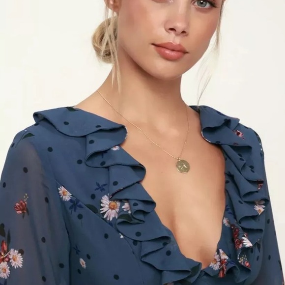 Keepsake The Label Blue Floral Casual Dress - Picture 6 of 10